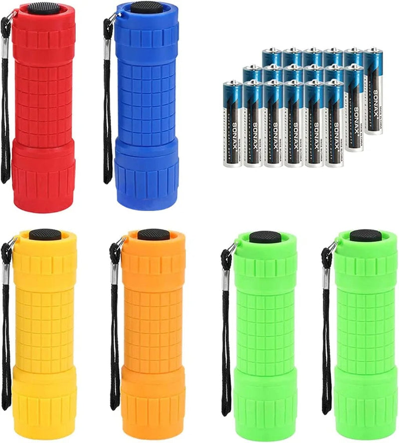 30-Pack Small Mini Flashlight Set, 5 Colors, COB LED Handheld Flashlight with Lanyard,90-Pack AAA Battery Included for Kids/Night Reading/Party/Camping/Emergency/Hunting Hardware > Tools > Flashlights & Headlamps > Flashlights Whaply 6 Pack  