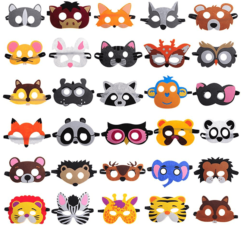 30 Pieces Felt Animal Masks for Kids Jungle Theme Party Favors Supplies Apparel & Accessories > Costumes & Accessories > Masks ShaggyDogz Default Title  
