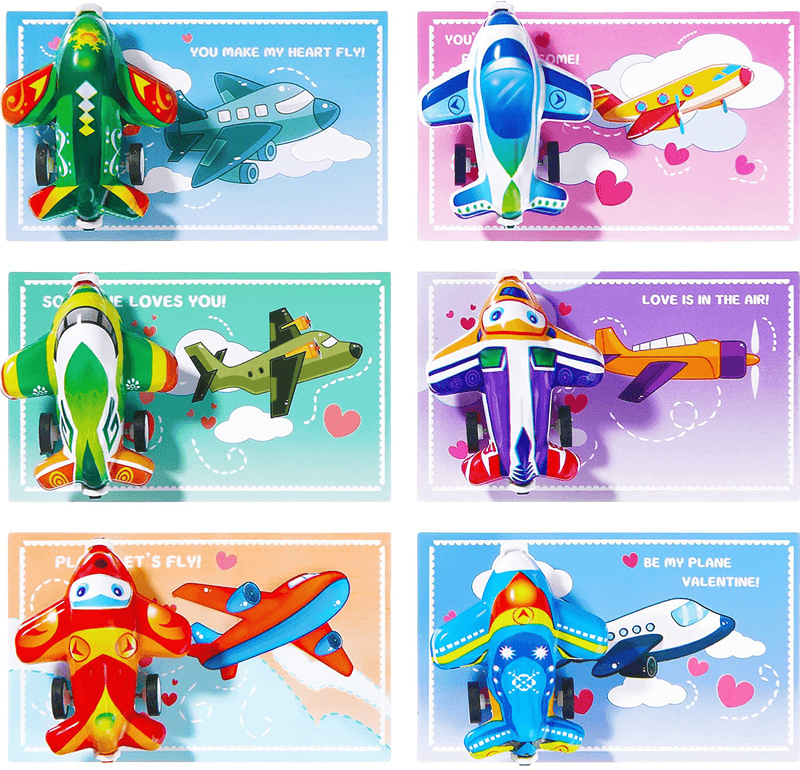 30 Sets Valentines Day Cards for Child, Planes Valentine'S Greeting Cards with Pull Back Planes Toy, Kids Valentines Exchange Gift Cards Party Favors 6 Designs for Boys Girls School Classroom Supplies Home & Garden > Decor > Seasonal & Holiday Decorations Chinco   