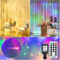 300 LED Curtain Lights for Bedroom - Brightown 9.8 FT Hanging Window Lights with Remote, Connectable, 8 Modes, Waterproof Fairy Lights for Outdoor Indoor Christmas Holiday Party, Warm White Home & Garden > Lighting > Light Ropes & Strings Brightown Multicolored & Warm White 10 ft 
