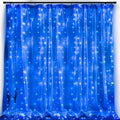 300 LED Curtain Lights for Bedroom - Brightown 9.8 FT Hanging Window Lights with Remote, Connectable, 8 Modes, Waterproof Fairy Lights for Outdoor Indoor Christmas Holiday Party, Warm White Home & Garden > Lighting > Light Ropes & Strings Brightown Blue 10 ft 