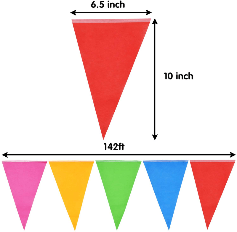 300 Pennant Flags 375ft 5 Colors Nylon Banner for Grand Opening, Carnivals Party and Shop Celebrations, Fiesta Party Supplies, Luau Event, Mexican Festivals. Arts & Entertainment > Party & Celebration > Party Supplies JOYIN   