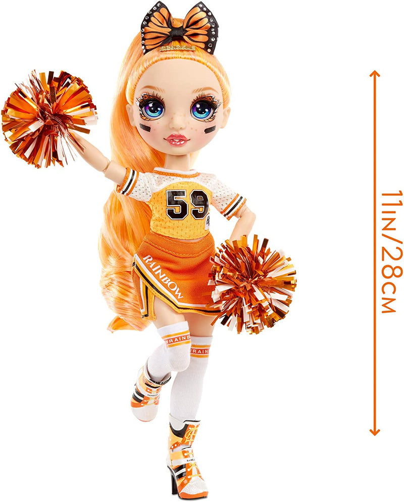 Rainbow High Cheer Poppy Rowan – Orange Cheerleader Fashion Doll with 2 Pom Poms and Doll Accessories, Great Gift for Kids 6-12 Years Old Sporting Goods > Outdoor Recreation > Winter Sports & Activities Rainbow High   