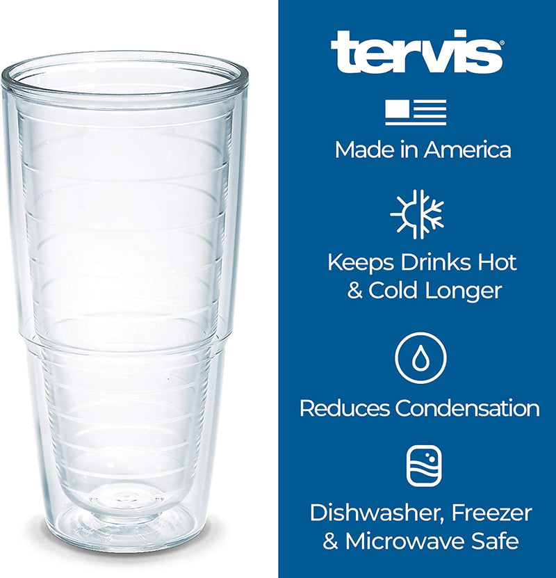Tervis Happy Camper Tumbler with Wrap and Brown Lid 24Oz, Clear Home & Garden > Kitchen & Dining > Tableware > Drinkware Tervis   