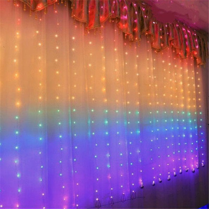 300LED Copper Wire Curtain Lights with Remote, 8 Modes DIY Pattern Flexible String Lights, Window and Wall Decorations for Garden, Room, Party (Warm White) Home & Garden > Decor > Seasonal & Holiday Decorations KZKR Colorful  
