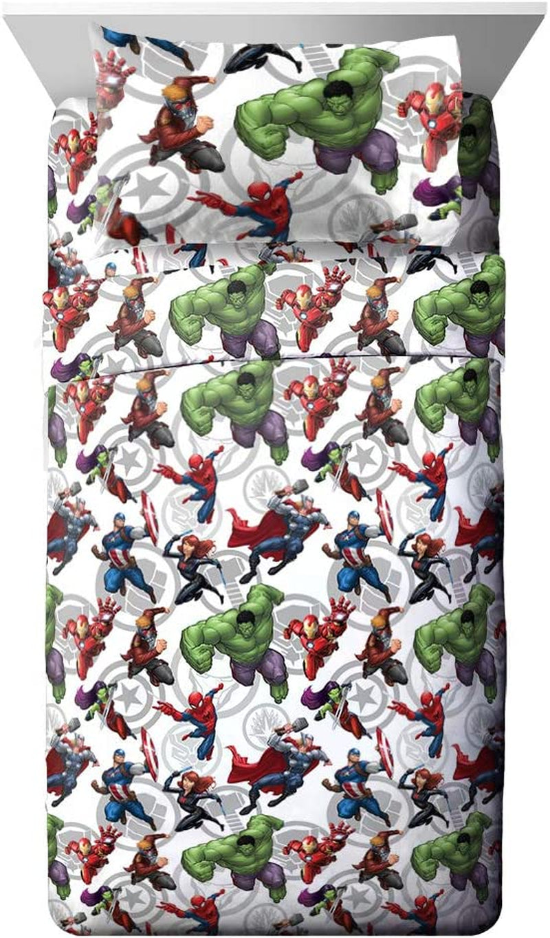 Jay Franco Marvel Avengers Marvel Team Twin Sheet Set - Super Soft and Cozy Kid’S Bedding - Fade Resistant Polyester Microfiber Sheets (Official Marvel Product) Home & Garden > Linens & Bedding > Bedding Jay Franco Multi - Avengers Twin 