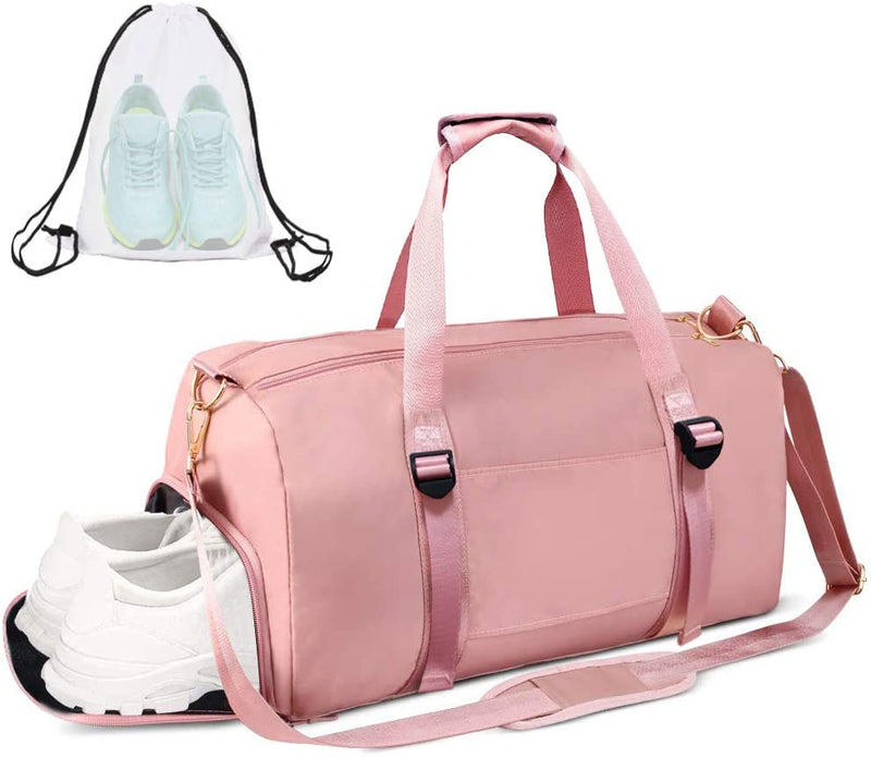 ICEIVY Gym Duffle Bag Dry Wet Separated Gym Bag Sport Duffle Bag Training Handbag Yoga Bag with Extra Drawstring Backpack for Man and Women (Black-Upgrade)