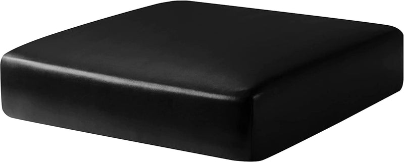 Subrtex Leather Waterproof Cushion Covers Breathable Sofa Seat Slipcpvers for 2-3-4 Seaters Stretch Replacement for Furniture Protector (2 Pack, Taupe) Home & Garden > Decor > Chair & Sofa Cushions SUBRTEX Black Small 
