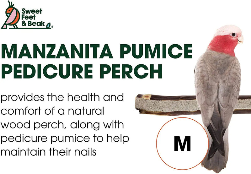 Sweet Feet and Beak Superoost Manzanita Pumice Pedicure Perch- Easy to Install Bird Cage Accessories for Healthy Feet, Nails and Beak - Natural Bird Perches Imitates Birds' Life in the Wild - M 10" Animals & Pet Supplies > Pet Supplies > Bird Supplies Sweet Feet   