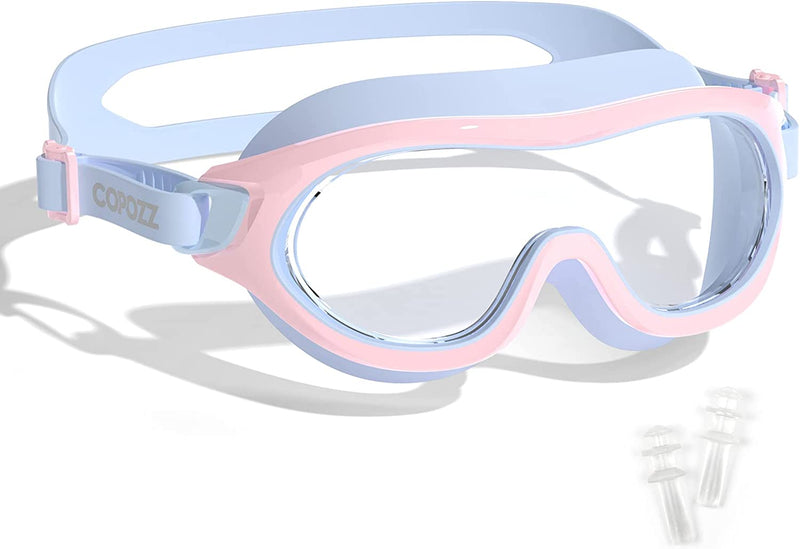 COPOZZ Swimming Goggles for Kids 6-14, Wide View Youth Swim Goggles No Leaks Antifog Crystal Clear Water Pool Swim Goggles Sporting Goods > Outdoor Recreation > Boating & Water Sports > Swimming > Swim Goggles & Masks COPOZZ Blue/Pink  