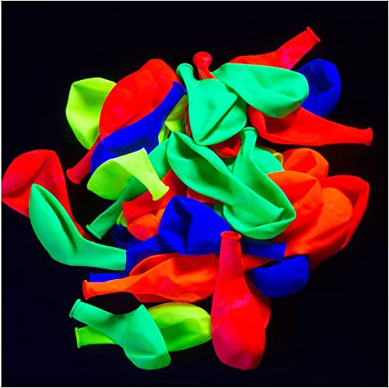 Glow King Black Light Reactive Neon Balloons | Glow in the Dark Latex Balloons in Multiple Colors | Fun UV Fluorescent Party Supplies for Events | Luminous Ballons for Birthday Decoration - Arts & Entertainment > Party & Celebration > Party Supplies Glow King   