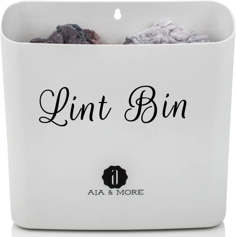 Magnetic Lint Bin for Laundry Room | Farmhouse Retro Magnetic Lint Bin for Laundry Room Storage Decor - Lint Container Space Saving Washer and Dryer Trash Can Solution Wall Mount (Off-White) Home & Garden > Household Supplies > Storage & Organization A.J.A. & MORE Light Grey  