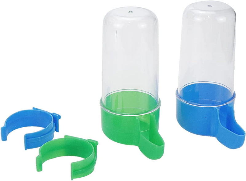 Meprotal 2Pcs Automatic Bird Feeders, Bird Water Dispenser for Cage, Bird Water Bottle Drinker Hanging Seed Food Container Dispenser for Parrots Budgie Hamster 200Ml (Blue & Green) Animals & Pet Supplies > Pet Supplies > Bird Supplies > Bird Cage Accessories > Bird Cage Food & Water Dishes Meprotal   