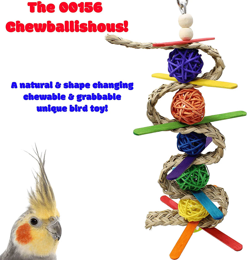 00156 Chewballishous Bonka Bird Toys Vine Palm Wood Chew Colorful Parrot Quaker Parrotlet Budgie