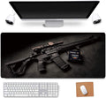 31.5X11.8 Inch Non-Slip Rubber Extended Large Gaming Mouse Pad with Stitched Edges Computer Keyboard Mouse Mat PC Accessories (8&24) Sporting Goods > Outdoor Recreation > Winter Sports & Activities Daisy House Black Gun  