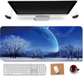 31.5X11.8 Inch Non-Slip Rubber Extended Large Gaming Mouse Pad with Stitched Edges Computer Keyboard Mouse Mat PC Accessories (8&24) Sporting Goods > Outdoor Recreation > Winter Sports & Activities Daisy House Snow & Moon  