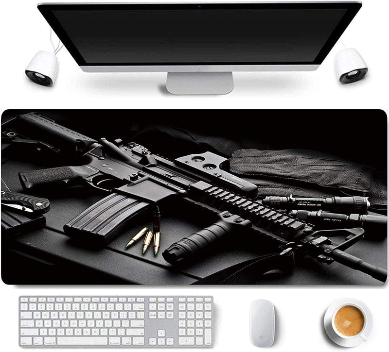 31.5X11.8 Inch Non-Slip Rubber Extended Large Gaming Mouse Pad with Stitched Edges Computer Keyboard Mouse Mat PC Accessories (8&24) Sporting Goods > Outdoor Recreation > Winter Sports & Activities Daisy House AK47  