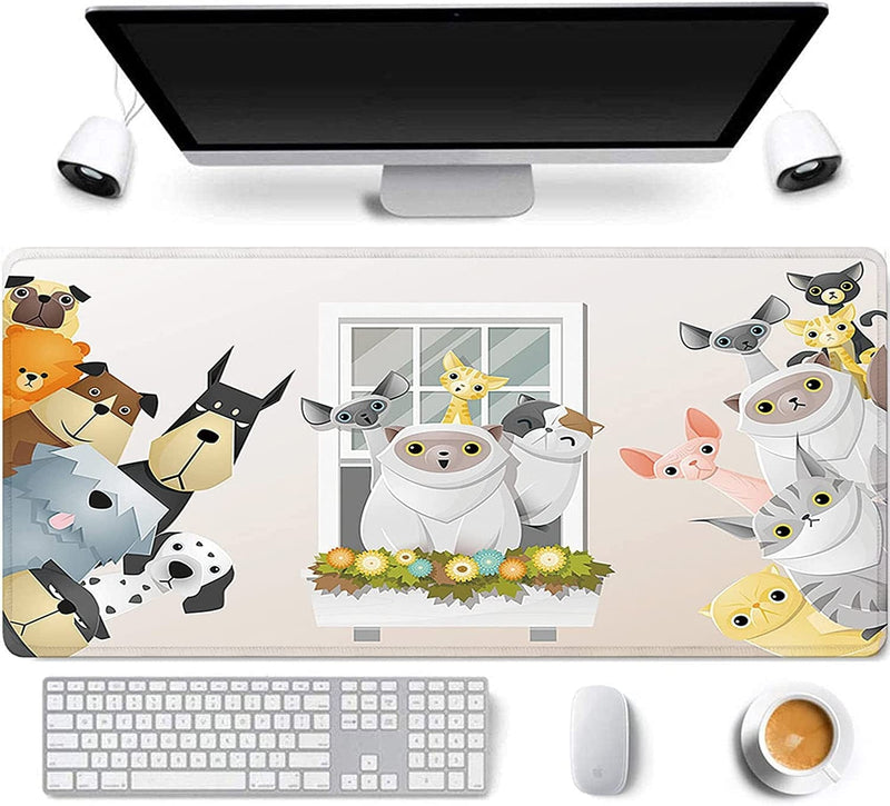 31.5X11.8 Inch Non-Slip Rubber Extended Large Gaming Mouse Pad with Stitched Edges Computer Keyboard Mouse Mat PC Accessories (8&24) Sporting Goods > Outdoor Recreation > Winter Sports & Activities Daisy House Window Dogs  