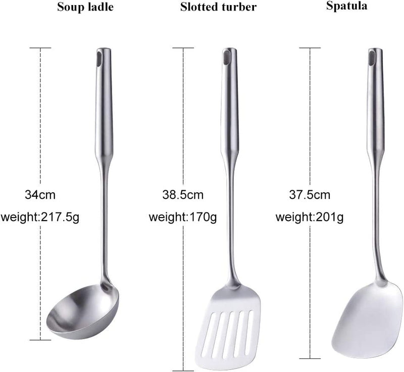 Soup Ladle & Wok Spatula & Slotted Spatula, BUY&USE 3 Pcs Stainless Steel Kitchen Utensil Set, Vacuum Ergonomic Handle Cooking Tools Home & Garden > Kitchen & Dining > Kitchen Tools & Utensils BUY&USE   