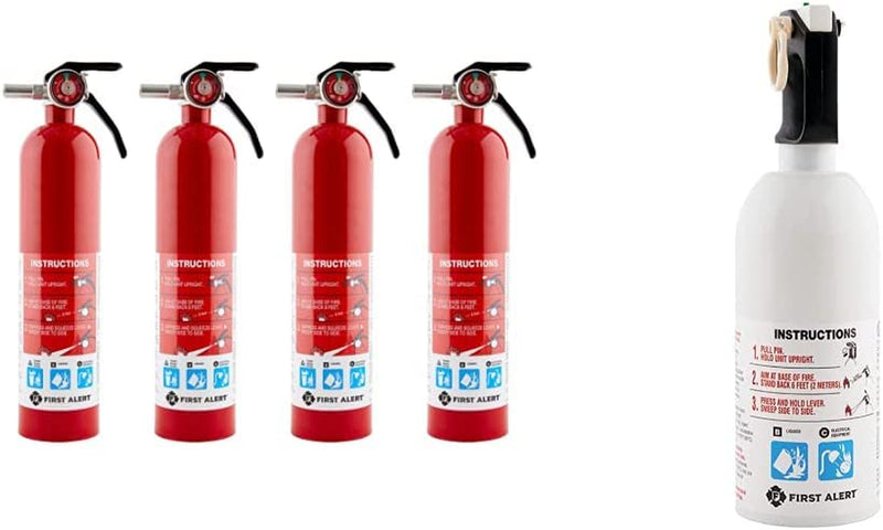 First Alert DHOME1 FE1A10G195 Fire Extinguisher, 2.5 Lb, Pewter Sporting Goods > Outdoor Recreation > Fishing > Fishing Rods First Alert Home1 4-Pack Fire Extinguisher + Fire Extinguisher, White 