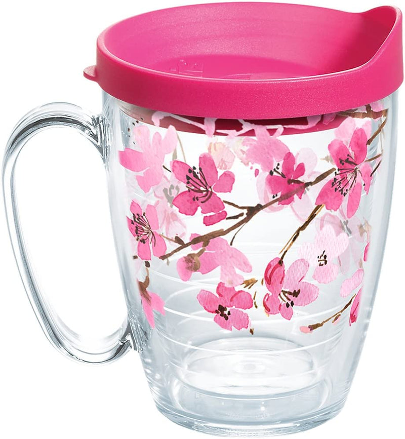 Tervis Made in USA Double Walled Sakura Japanese Cherry Blossom Insulated Tumbler Cup Keeps Drinks Cold & Hot, 24Oz, Classic - Lidded Home & Garden > Kitchen & Dining > Tableware > Drinkware Tervis Classic - Lidded 16oz Mug 