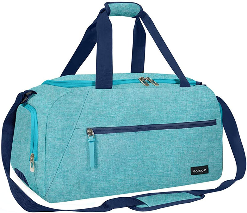 ROTOT Gym Duffel Bag, Gym Bag with Waterproof Shoe Pouch, Weekend Travel Bag with a Water-Resistant Insulated Pocket Home & Garden > Household Supplies > Storage & Organization Rotot Teal  