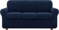 Couch Covers for 3 Cushion Couch Sofa, NORTHERN BROTHERS 4 Pieces Stretch Soft Sofa Couch Slipcovers for 3 Seat Cushion Couch, Washable Pet Sofa Furniture Covers for Living Room (Chocolate) Home & Garden > Decor > Chair & Sofa Cushions NORTHERN BROTHERS Navy Blue  