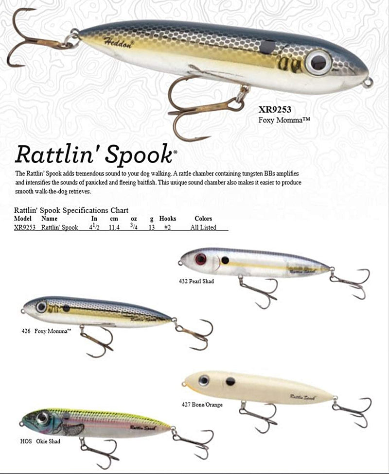 Heddon Rattlin' Spook Topwater Fishing Lure, 4 1/2 Inch, 3/4 Ounce Sporting Goods > Outdoor Recreation > Fishing > Fishing Tackle > Fishing Baits & Lures Pradco Outdoor Brands   