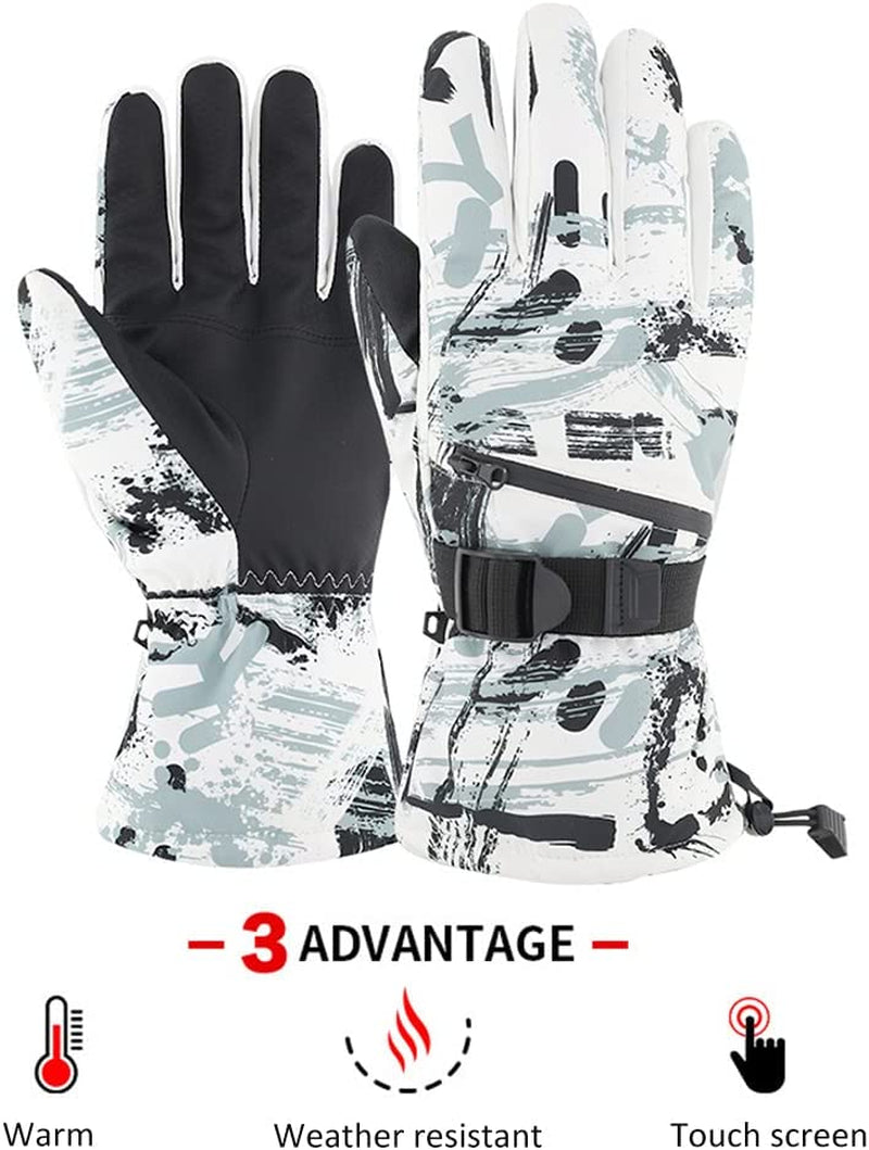Mengk Ski Gloves Waterproof & Windproof Winter Gloves Thermal Gloves Outdoor Warm Mittens Warm Touch Screen Gloves Full-Finger Mittens Cold Weather Hand Warmers for Skiing Driving Running Cycling Sporting Goods > Outdoor Recreation > Boating & Water Sports > Swimming > Swim Gloves Mengk   