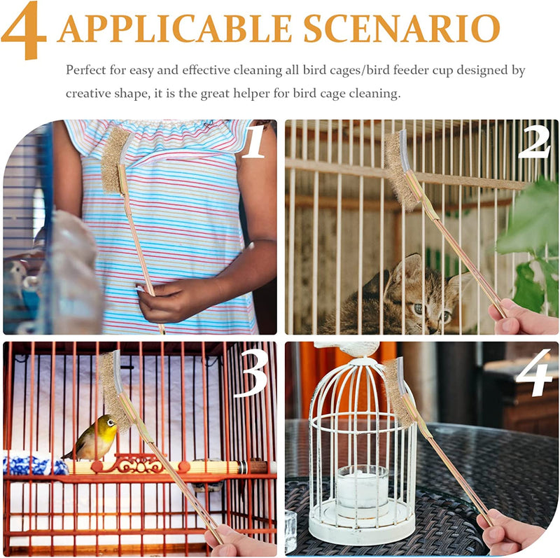 ULTECHNOVO 1Set Practical Pet Steel Accessories Handle Curved Supplies Stainless Cleaning Bird Cleaner Cage Brush, Birds Design Mini Clean, Professional Clean Head of Replaceable with Heads Animals & Pet Supplies > Pet Supplies > Bird Supplies > Bird Cages & Stands ULTECHNOVO   