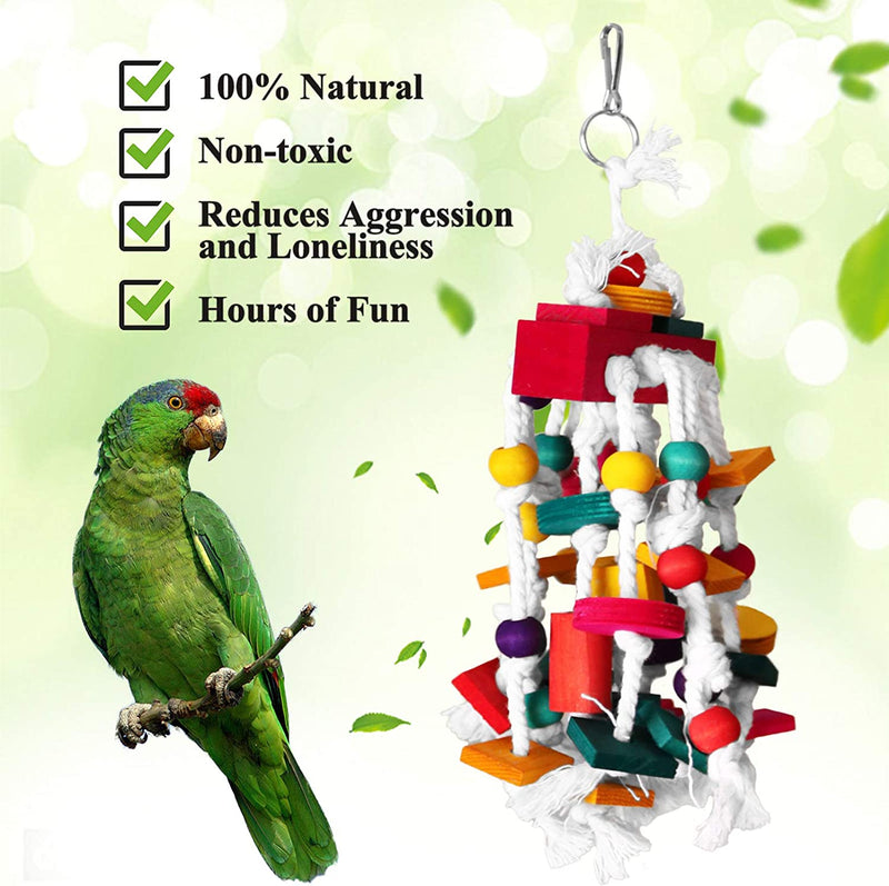 Rypet Bird Chewing Toy - Parrot Cage Bite Toys Wooden Block Bird Parrot Toys for Small and Medium Parrots and Birds Animals & Pet Supplies > Pet Supplies > Bird Supplies > Bird Toys RYPET   