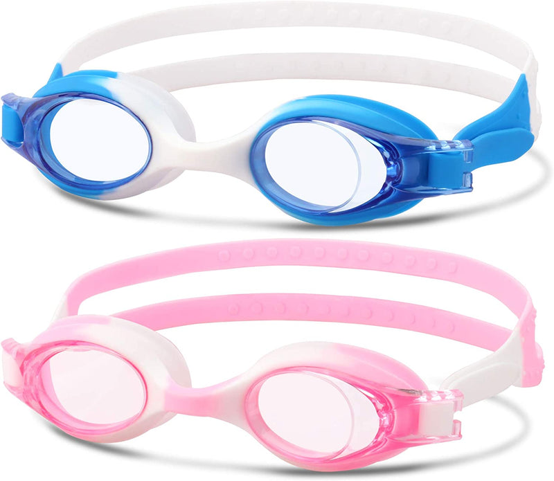 Romoc 2/4 Pack Kids Swimming Goggles,No Leaking,Anti Fog,Uv Protection Swim Glasses Water Goggles Sporting Goods > Outdoor Recreation > Boating & Water Sports > Swimming > Swim Goggles & Masks Romoc Pink+blue  