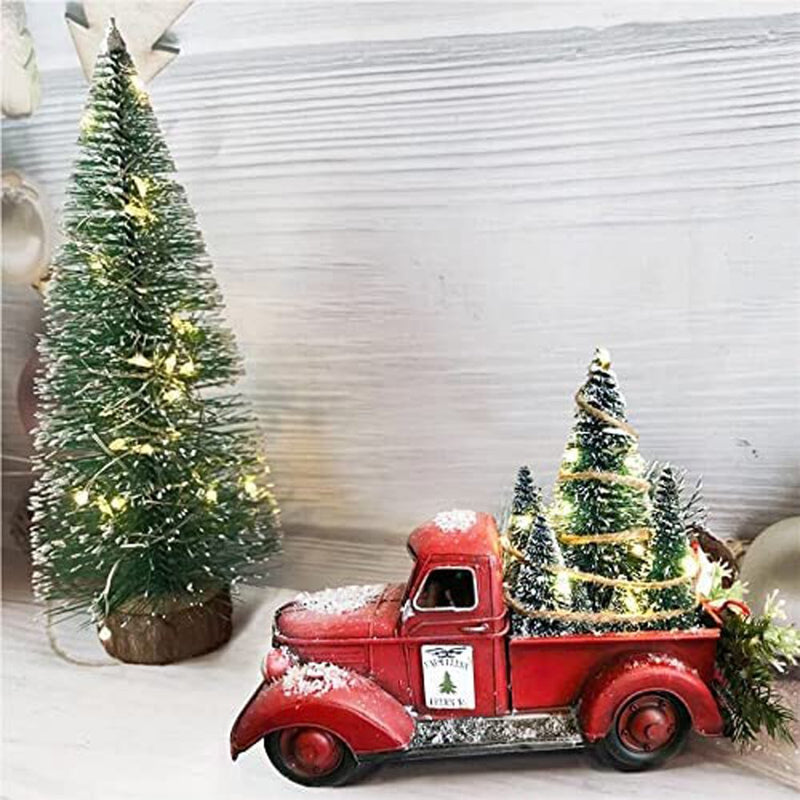 Red Truck Christmas Decoration Farmhouse Vintage Red Pickup Truck with Christmas Trees for Home Table Holiday Xmas Decorations Supplies Home & Garden > Decor > Seasonal & Holiday Decorations& Garden > Decor > Seasonal & Holiday Decorations ABIDE   