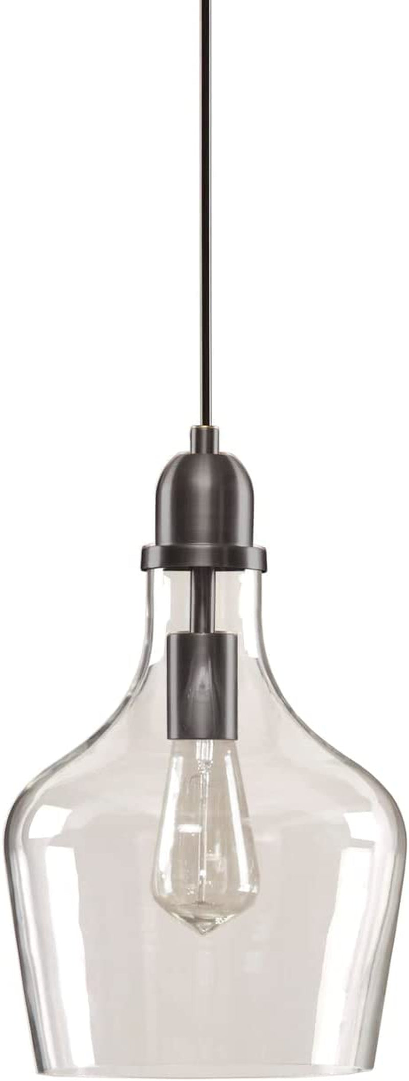 Hampton Hill Auburn Modern Pendant Lighting - Gold Base, Bell Shaped Glass Shades Chandelier, Gold/Clear