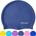Limmys Kids Swimming Cap - 100% Silicone Kids Swim Caps for Boys and Girls - Premium Quality, Stretchable and Comfortable Swimming Hats Kids- Available in Different Attractive Colours Sporting Goods > Outdoor Recreation > Boating & Water Sports > Swimming > Swim Caps SL2 Group Ltd Dark Blue  