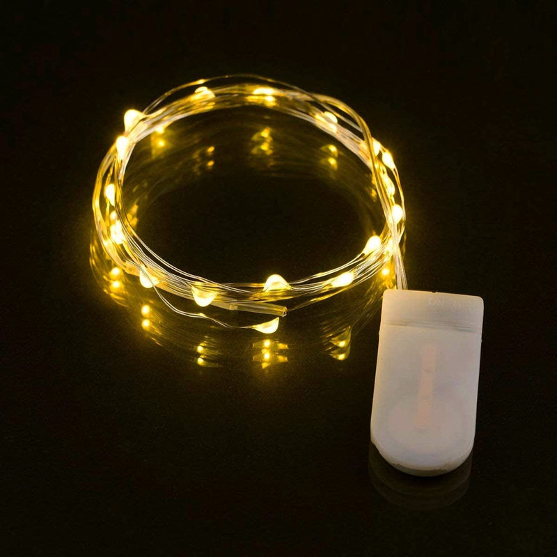 32 Pcs 10Ft 30 LED Fairy Lights Battery Operated Waterproof Copper Wire Mini String Lights Firefly Starry Moon Lights for Jars DIY Wedding Party Bedroom Patio Table Christmas Decorations(Warm White) Home & Garden > Lighting > Light Ropes & Strings VOOKRY   