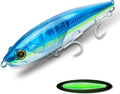 JWPRYLUD Saltwater Fishing Lures Tuna Gt,Large Topwater Pencil Popper Hard Bait 6.9In/3.2Oz,Equipped Sharp Sea Water Treble Hooks 4X Strength,Flash Blade Floating Trolling Sporting Goods > Outdoor Recreation > Fishing > Fishing Tackle > Fishing Baits & Lures JWPRYLUD Blue  