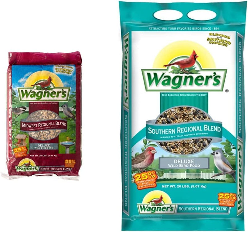 Wagner'S 62006 Midwest Regional Blend Wild Bird Food, 20-Pound Bag Animals & Pet Supplies > Pet Supplies > Bird Supplies > Bird Food Wagner's Wild Bird Food + Food, 20-Pound Bag  