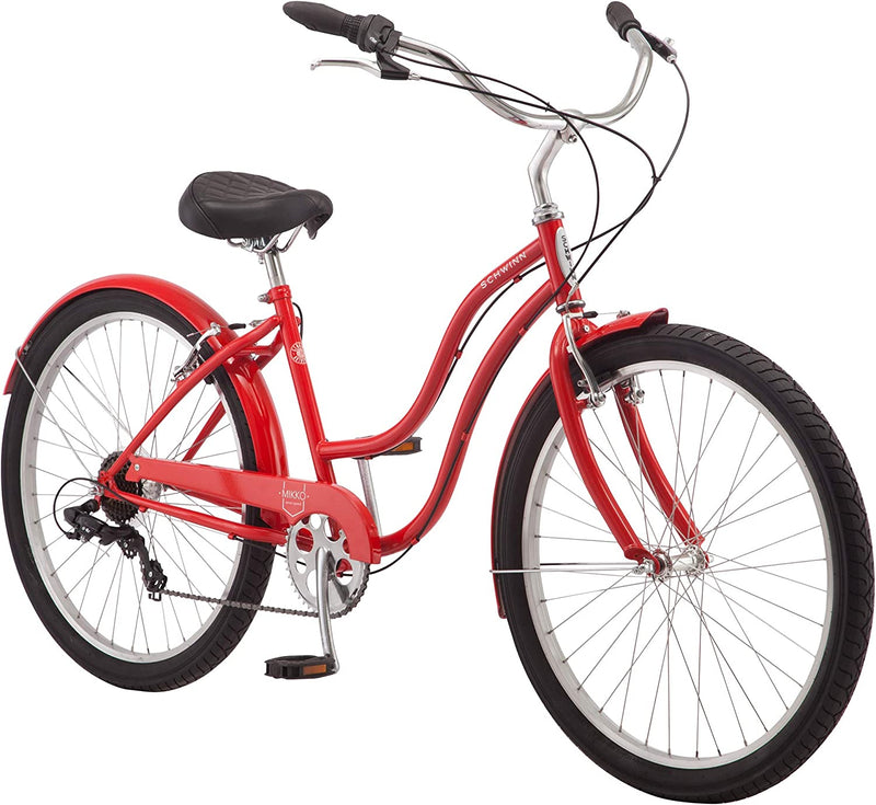 Schwinn Cruiser-Bicycles Mikko Adult Beach Cruiser Bike Sporting Goods > Outdoor Recreation > Cycling > Bicycles Pacific Cycle, Inc. Red Mikko 7-speed 17-Inch/Medium