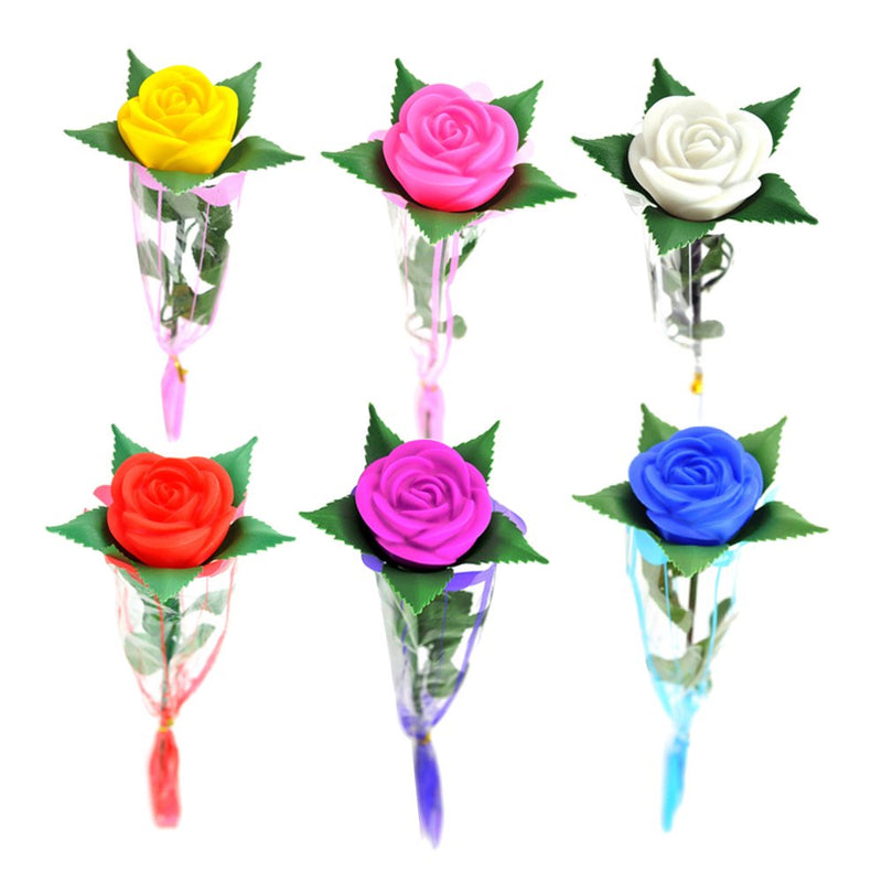 OUNONA 6Pcs Valentine'S Day Simulation Roses Colorful Light-Up Flower Romantic LED Ornaments Gift (Rosy) Home & Garden > Decor > Seasonal & Holiday Decorations OUNONA 40X10X10cm Mixed Colors 