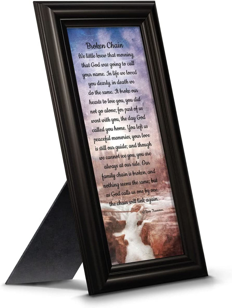 Sympathy Gift in Memory of Loved One, Memorial Picture Frames for Loss of Loved One, Memorial Grieving Gifts, Condolence Card, Bereavement Gifts for Loss of Mother, Father, Broken Chain Frame, 6382BW Home & Garden > Decor > Picture Frames Crossroads Home Décor Black 4x10 