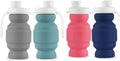 SPECIAL MADE 2Pack Collapsible Water Bottles Leakproof Valve Reusable BPA Free Silicone Foldable Water Bottle for Sport Gym Camping Hiking Travel Sports Lightweight Durable 20Oz 600Ml Sporting Goods > Outdoor Recreation > Winter Sports & Activities SPECIAL MADE colors 11oz  