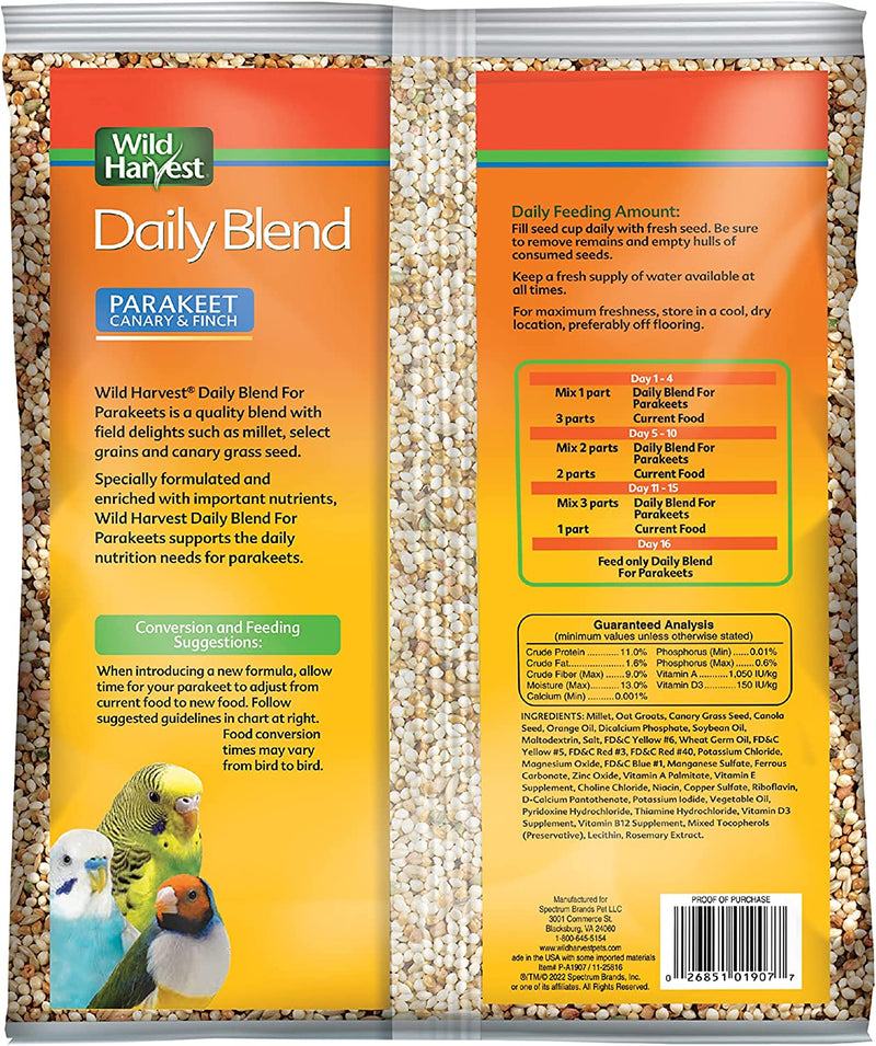 Wild Harvest Daily Blend Nutrition Diet, 5 Pounds, for Parakeets, Canaries and Finches Animals & Pet Supplies > Pet Supplies > Bird Supplies > Bird Food Tetra   