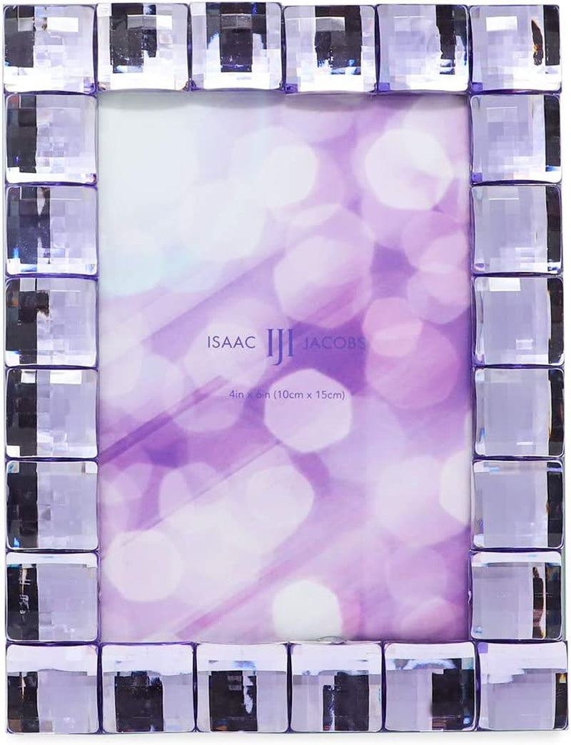 Isaac Jacobs Decorative Sparkling Light Purple Jewel Picture Frame, Photo Display & Home Décor (4X6, Light Purple) Home & Garden > Decor > Picture Frames Isaac Jacobs International   