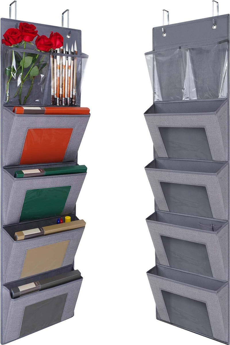 Heavy Duty over the Door File Organizer, Wall Mounted Hanging Wall File Organizer for File Folders, School Mailbox, Home/Office Papers (Black) Home & Garden > Household Supplies > Storage & Organization YOLOXO HW-GREY  