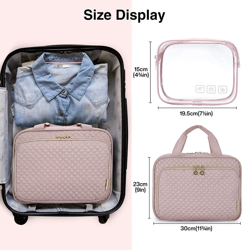 Toiletry Bag for Women, MIZATTO Hanging Travel Makeup Bag Organizer with TSA Approved Transparent Cosmetic Bag for Full Sized Toiletries, Makeup Brushes, Travel Accessories Sporting Goods > Outdoor Recreation > Winter Sports & Activities MIZATTO   