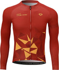 Santic Cycling Jersey Men'S Long Sleeve Tops Mountain Bike Shirts Bicycle Jacket with Pockets Sporting Goods > Outdoor Recreation > Cycling > Cycling Apparel & Accessories Santic Red-1150 X-Small 