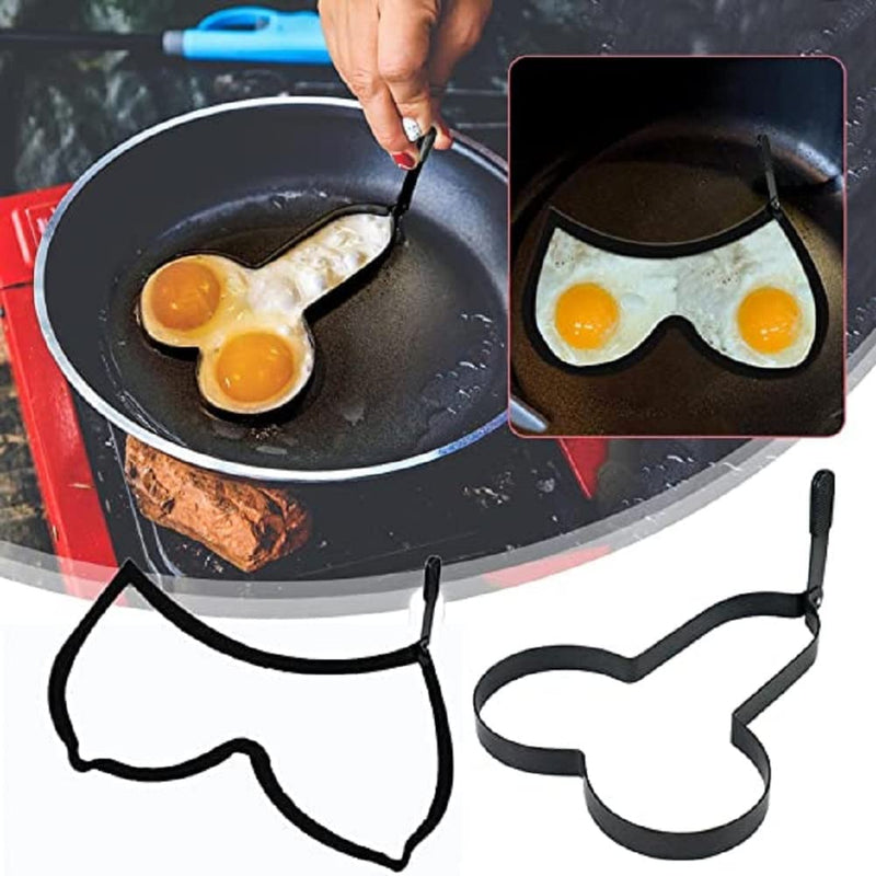 Kuist Funny Egg Pancake Cooking Tool，Stainless Steel DIY Kitchen Egg Fried Mould with Handle (Shape A+B) Home & Garden > Kitchen & Dining > Kitchen Tools & Utensils Generic   