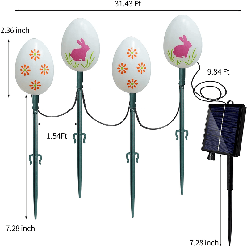 32Ft Solar Easter Egg Lights String with Stake,15 Light up Led Easter Eggs for Garden/Yard, Easter Outdoor Decorative Lights Waterproof for Path/Lawn Home & Garden > Decor > Seasonal & Holiday Decorations LOGUIDE   