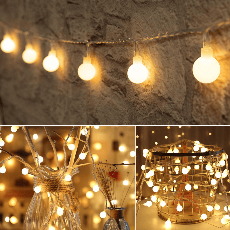 33 Feet 100 Led Mini Globe String Lights, Fairy String Lights Plug in, 8 Modes with Remote, Decor for Indoor Outdoor Party Wedding Christmas Tree Garden, Warm White Home & Garden > Lighting > Light Ropes & Strings Minetom Warm White 66 Ft. 
